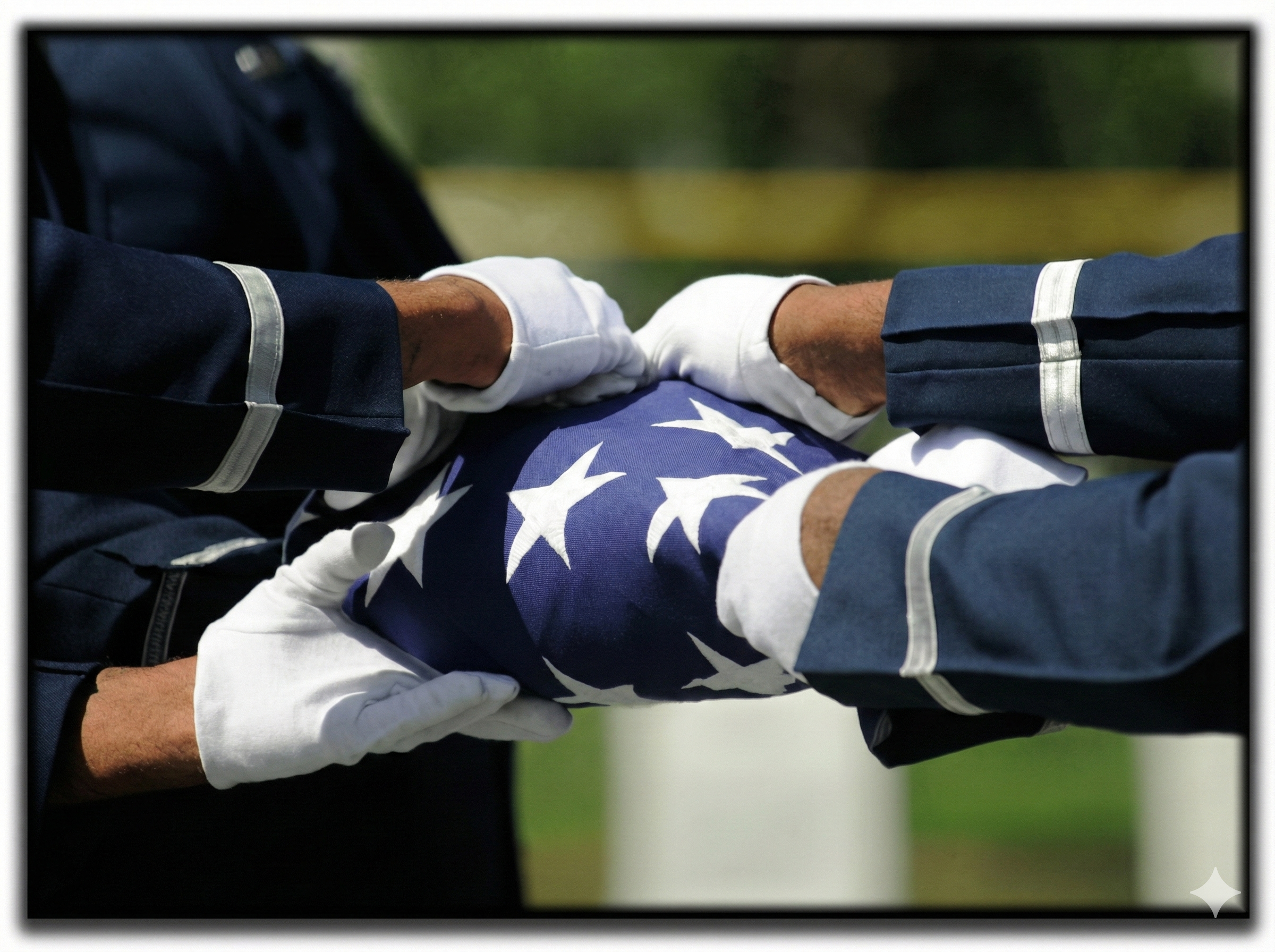 Ceremonial folded American flag